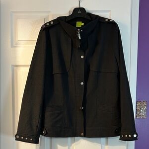 XL Adam Jacob’s Black Utility Jacket with Silver Details